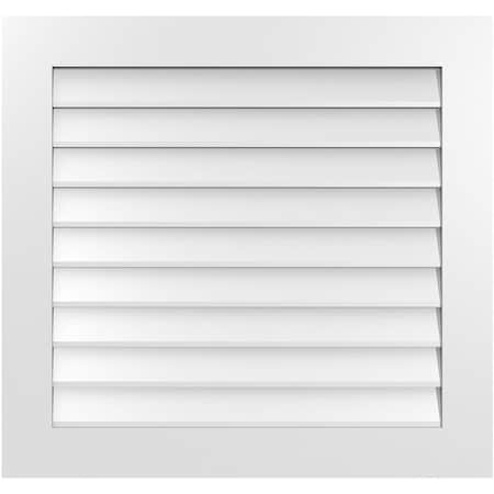 Ekena Millwork Vertical Surface Mount PVC Gable Vent: Non-Functional, w/3-1/2"W x 1"H, Standard Frame, 34"W x 32"H GVPVE34X3201SN